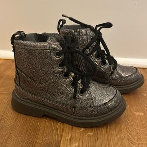 Girls UGG glitter combat boots